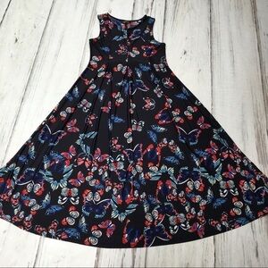 Reborn Dress Black Butterfly Sleeveless Maxi Small